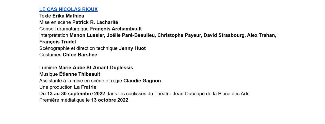 Le cas Nicolas Rioux au Théâtre Jean-Duceppe | Arts et culture