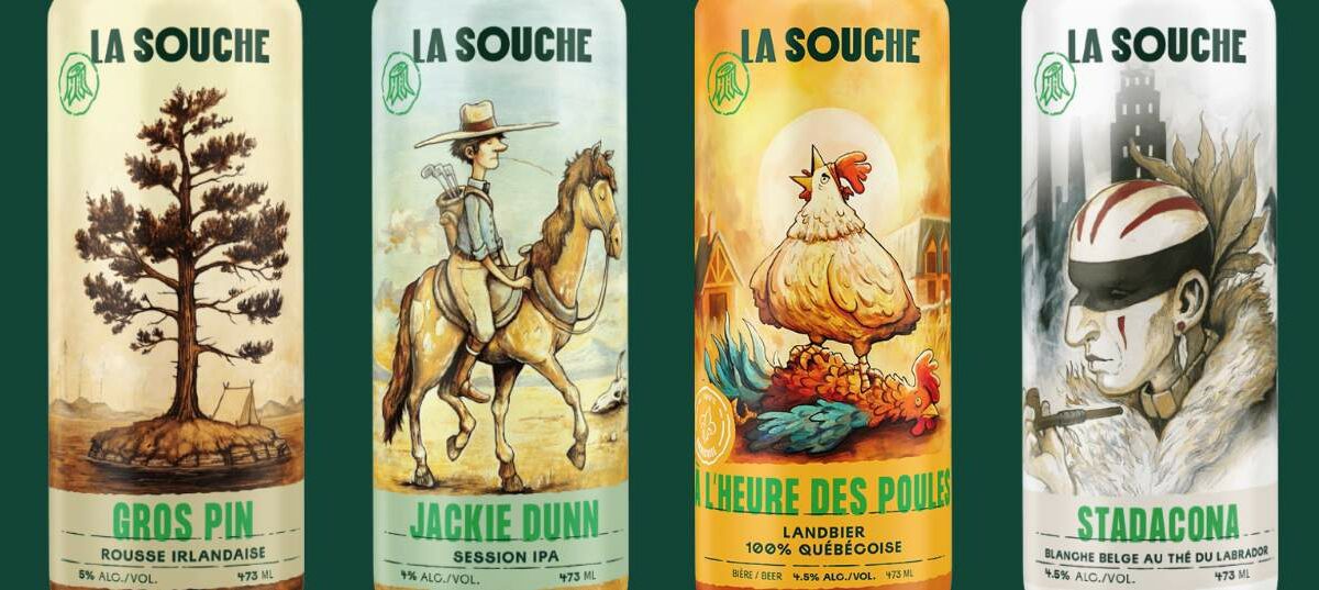 Canettes de la microbrasserie La Souche