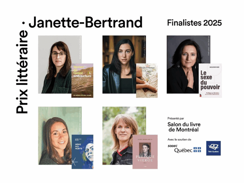 5 finalistes du prix littéraire Janette-Bertrand 2025